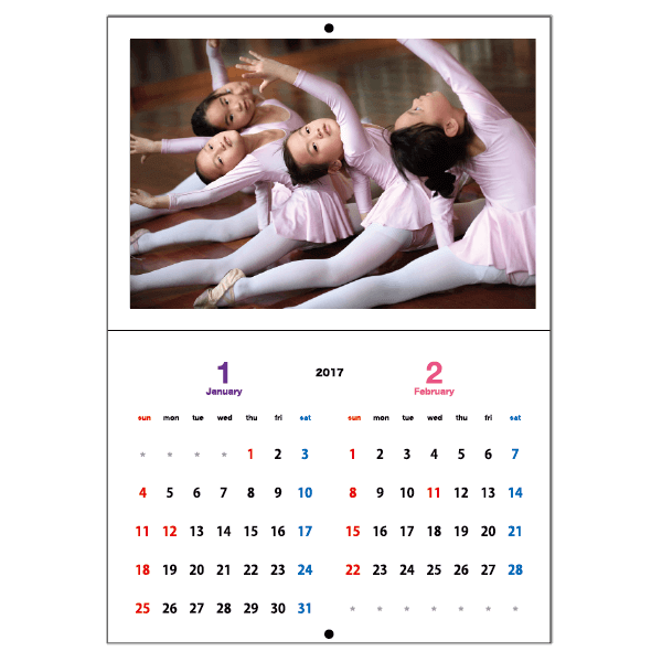 バレエ教室のオリジナルカレンダー ムースタジオ